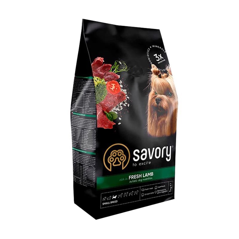 Сухий корм для собак малих порід Savory Small Breeds Fresh Lamb з свіжим м'ясом ягня, 1 кг