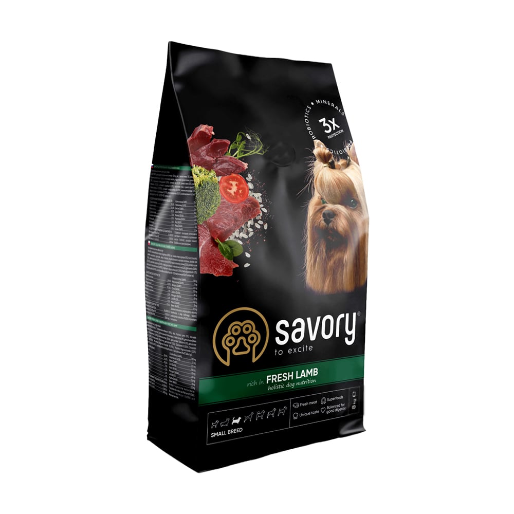 Сухий корм для собак малих порід Savory Small Breeds Fresh Lamb з свіжим м'ясом ягня, 8 кг